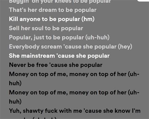 she mainstream cause she popular|Popular lyrics .